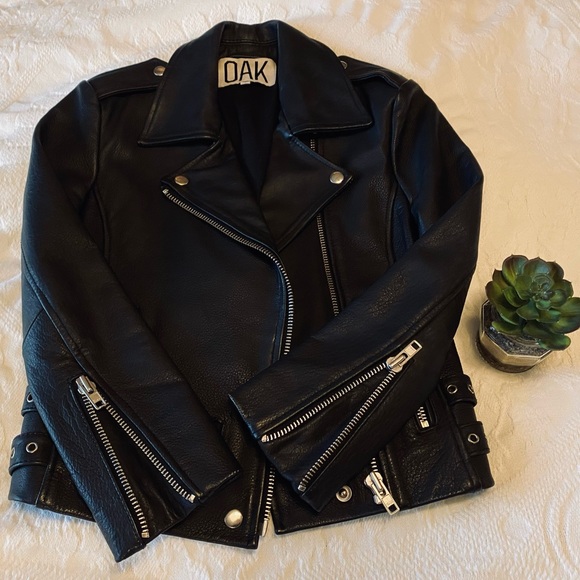 OAK genuine black leather rider jacket - Picture 4 of 8